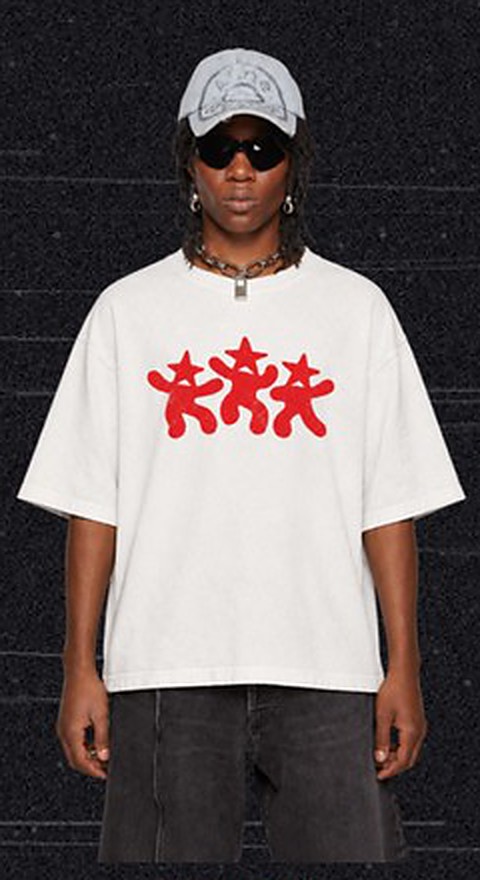 ALL ONE symbol tee, off white with red symbol