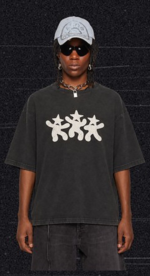 ALL ONE symbol tee, washed black